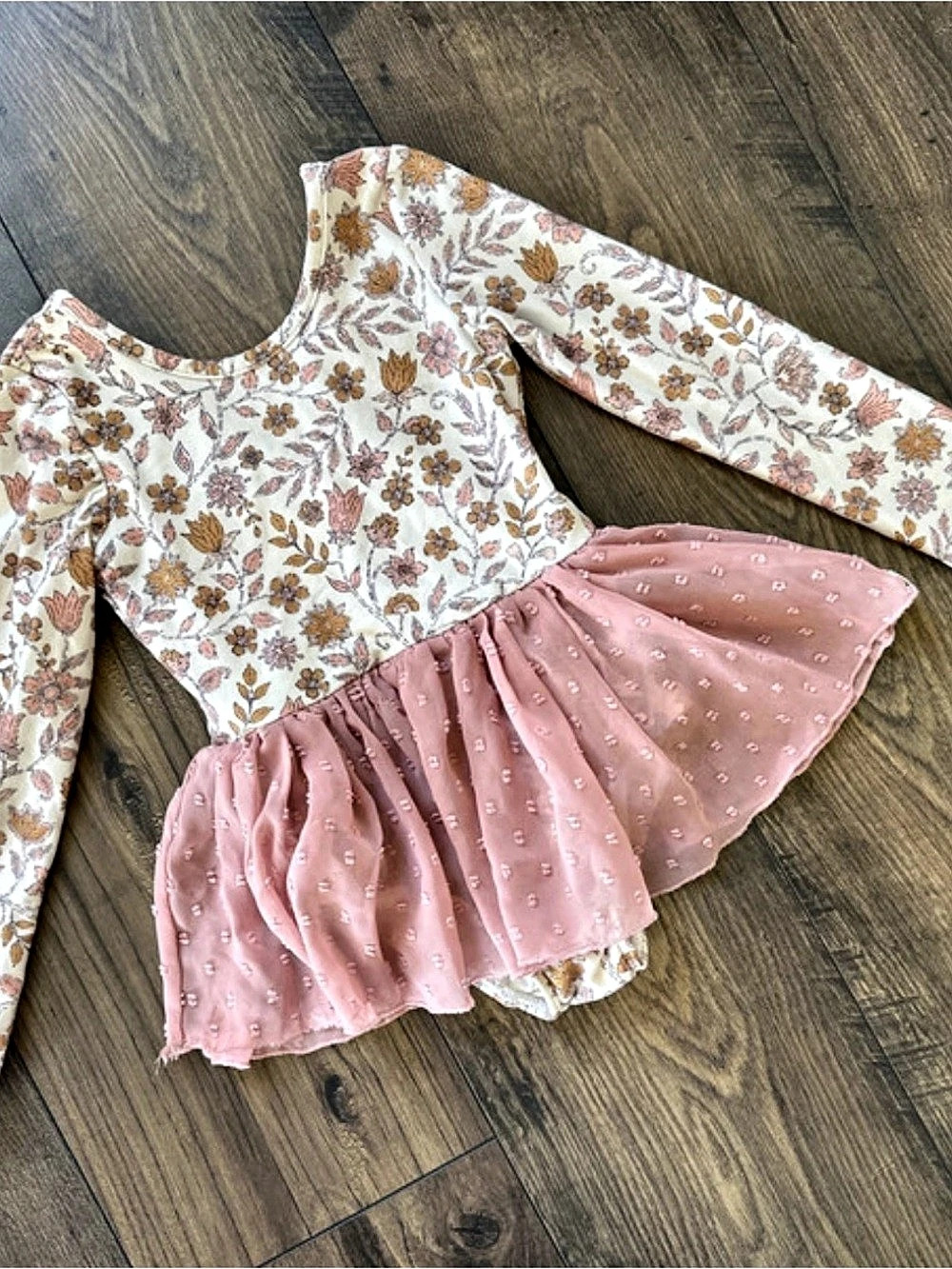 3T Cheeky Plum Floral skirted leotard